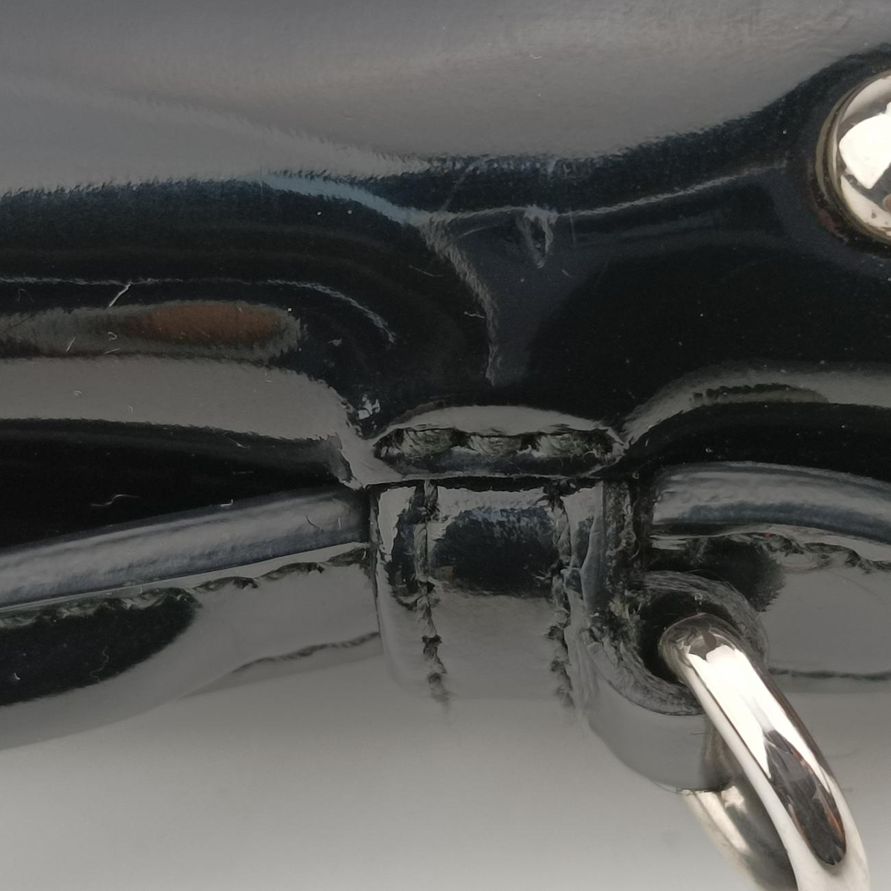 Sound Crystal Studded Crossbody Black Patent 110サウンド クリスタル スタッズ クロスボディ ブラック パテント 110