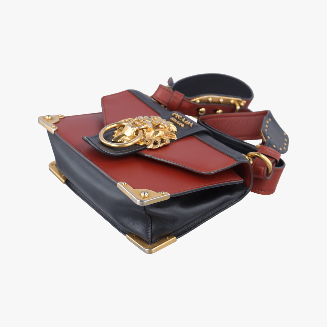 Animalier Cahier Lions Head Burgundy×black Leather 1BD089 25カイエ ライオンヘッド ワインレッド×ブラック レザー 1BD089 25