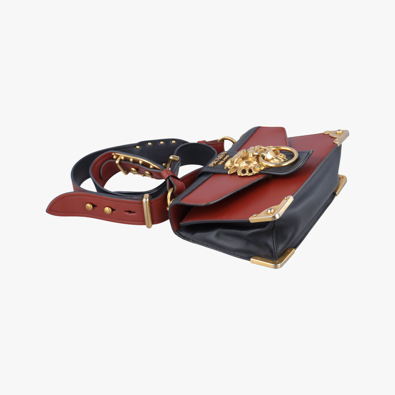 Animalier Cahier Lions Head Burgundy×black Leather 1BD089 25カイエ ライオンヘッド ワインレッド×ブラック レザー 1BD089 25