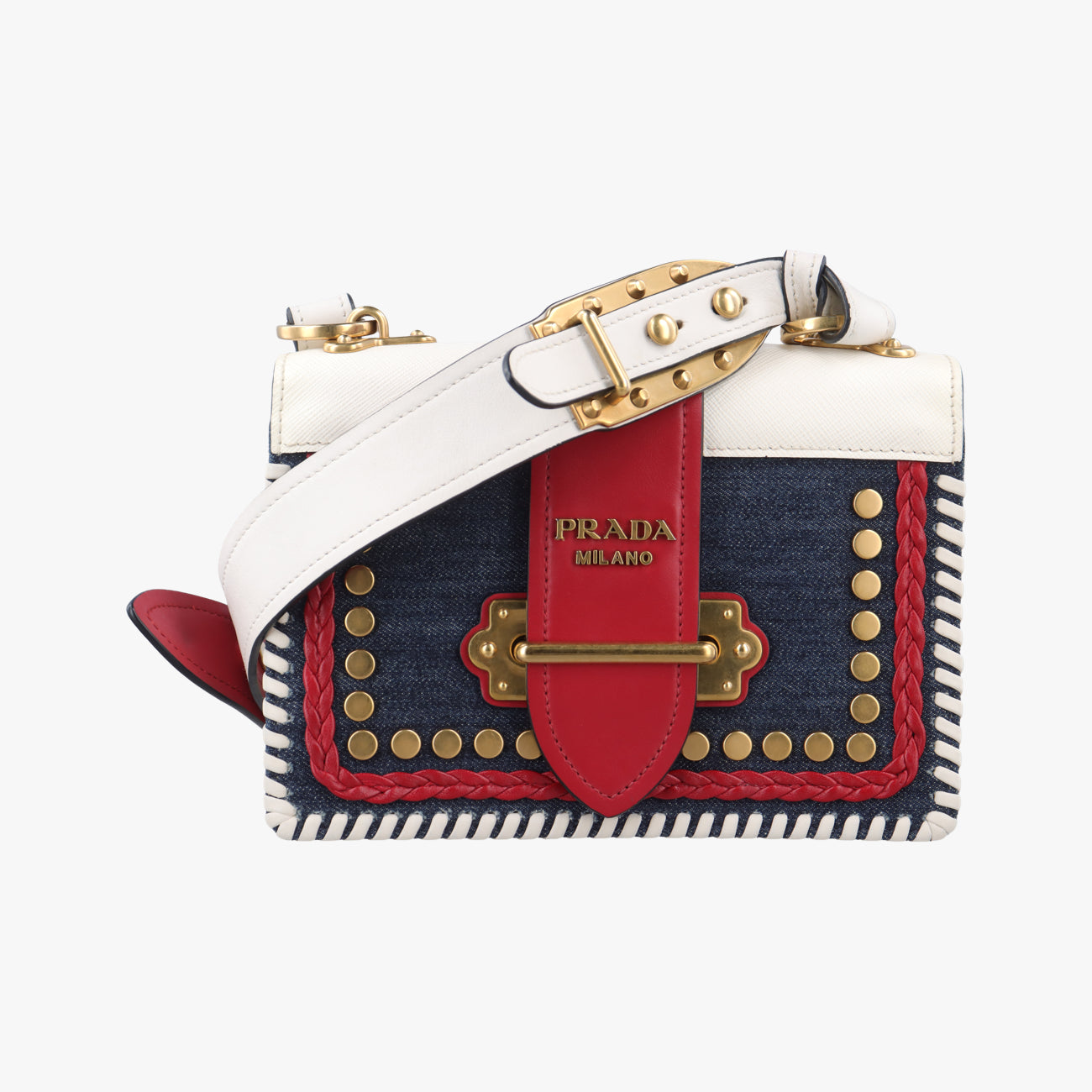 Cahier tassen Leder Multicolour Leather×Denim 1BD045 25カイエ タッセン レダー マルチカラー レザー×デニム 1BD045 25