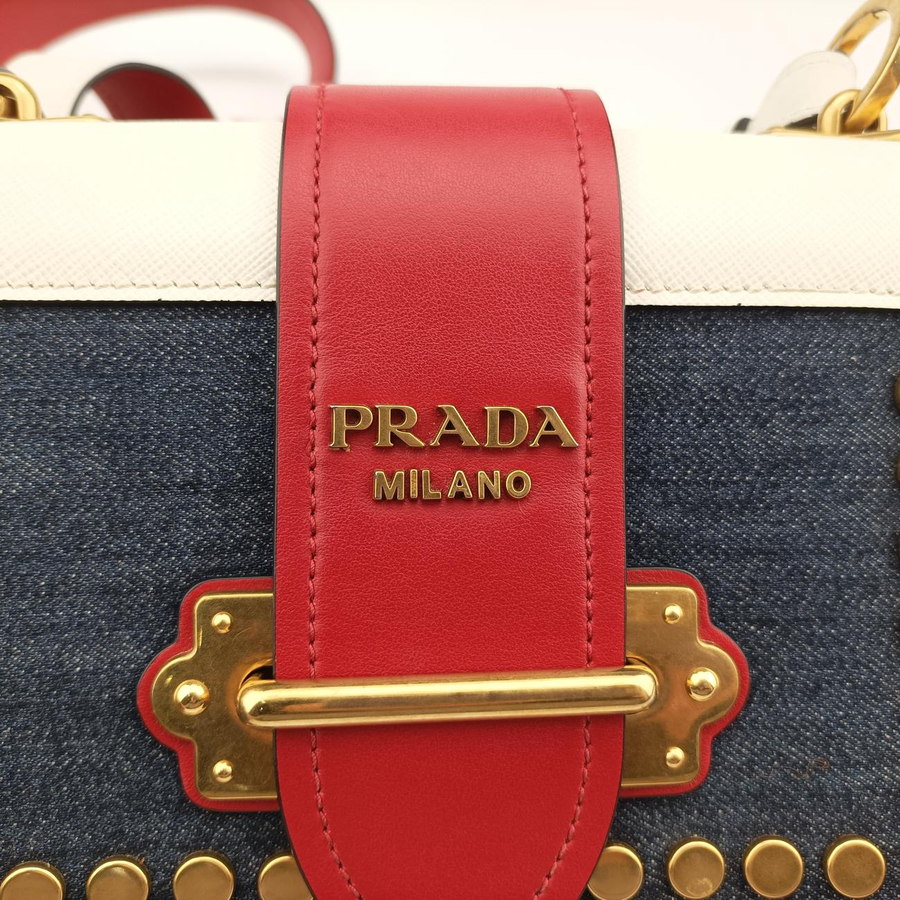 Cahier tassen Leder Multicolour Leather×Denim 1BD045 25カイエ タッセン レダー マルチカラー レザー×デニム 1BD045 25