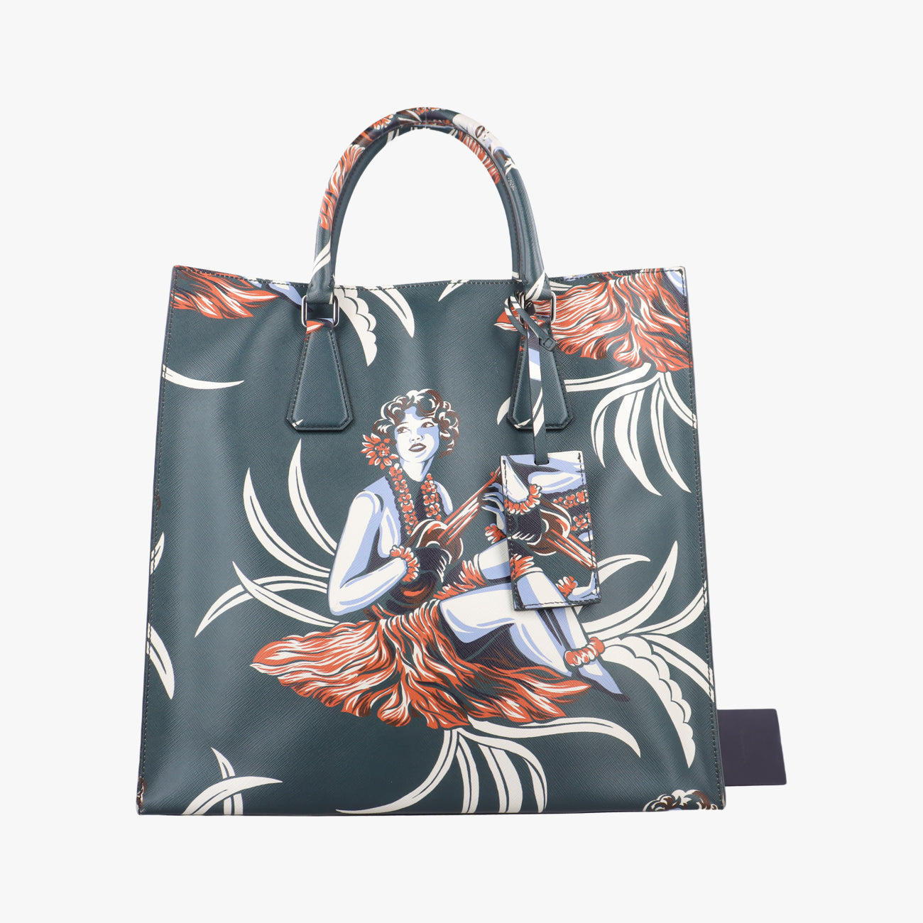 Saffiano leather Green×Multicolour Saffiano leather 7/Iハワイアンプリント グリーン×マルチカラー サフィアーノ レザー 7/I