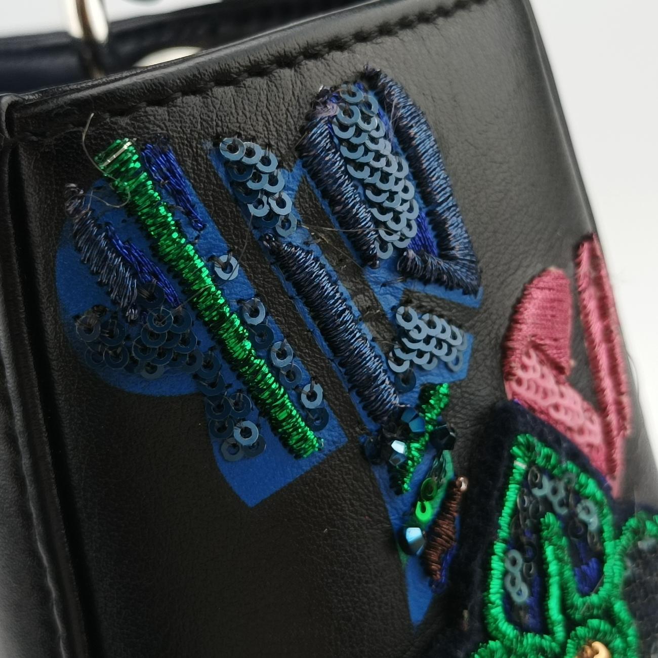 Lady Dior Black×multicolor Leather 18-MA-0145レディディオール ブラック×マルチカラー レザー 18-MA-0145