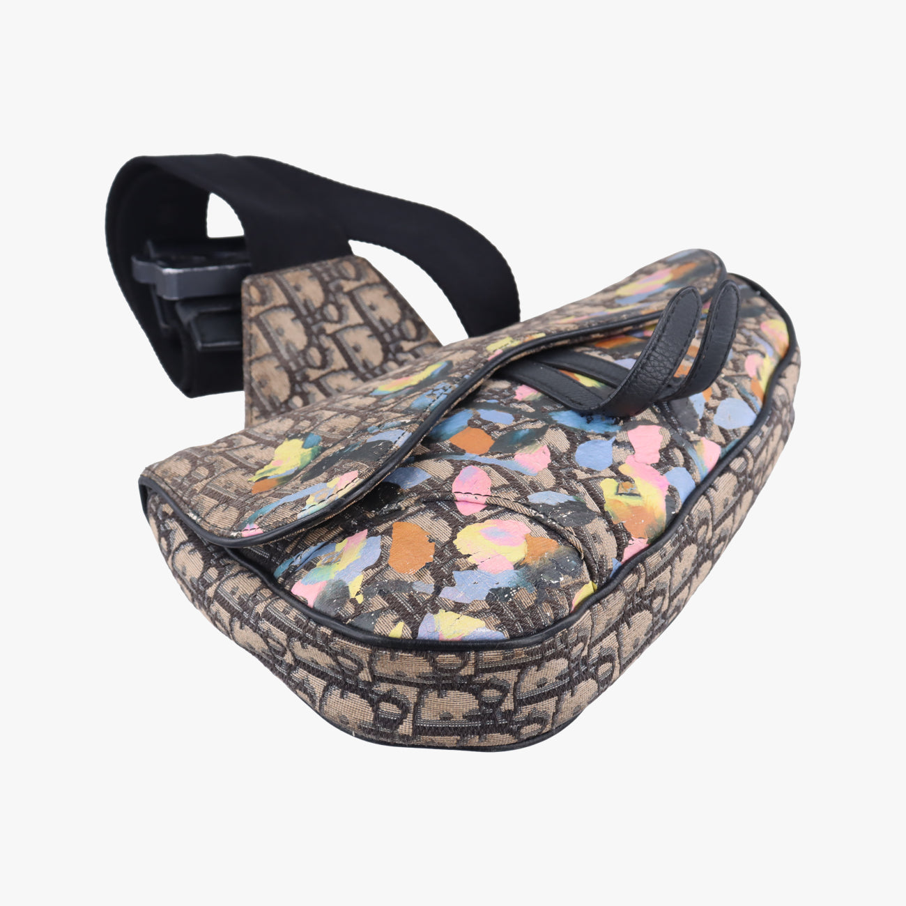 Saddle Navy×Multicolour Canvas x Leather 19-BO-0199サドル ネイビー×マルチカラー キャンバス×レザー 19-BO-0199