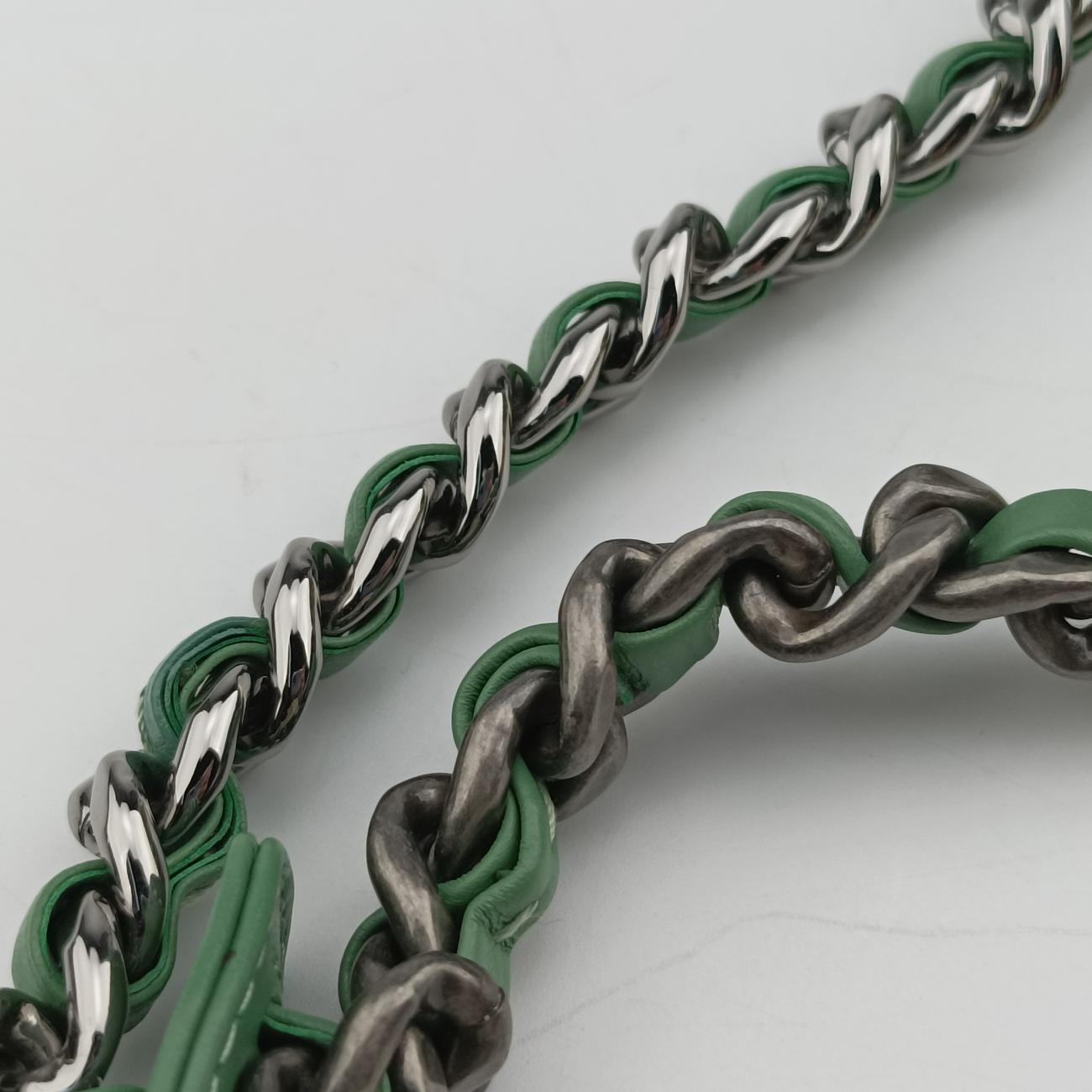 CHANEL 19 Round Green Sequins×Leather AP0945 30745163シャネル19ラウンド グリーン スパンコール×レザー AP0945 30745163