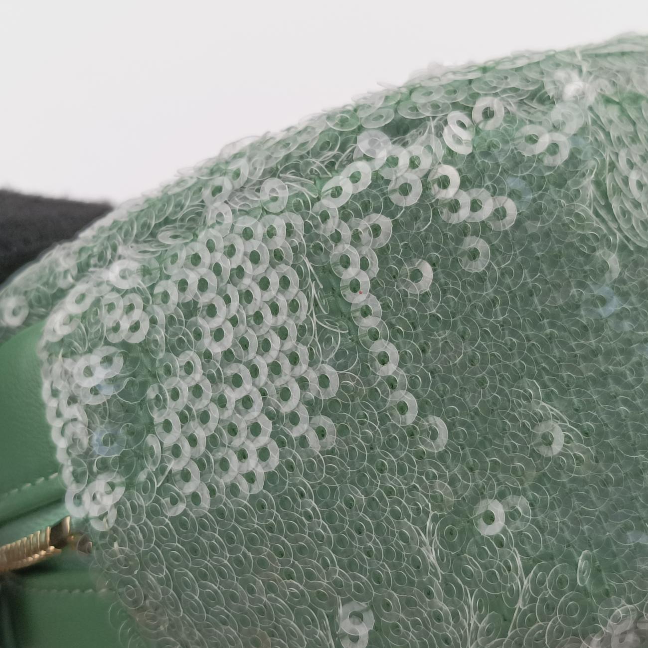 CHANEL 19 Round Green Sequins×Leather AP0945 30745163シャネル19ラウンド グリーン スパンコール×レザー AP0945 30745163