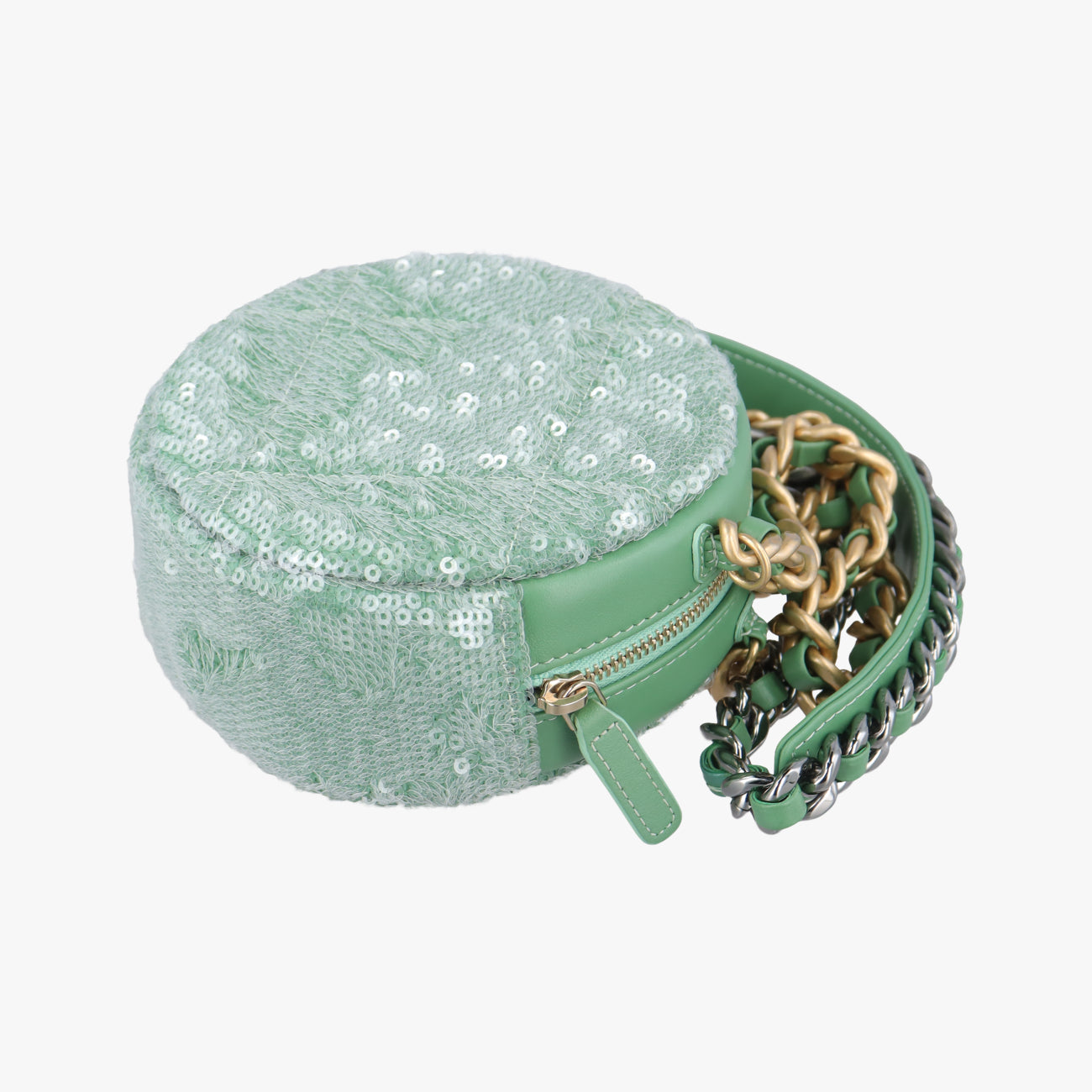 CHANEL 19 Round Green Sequins×Leather AP0945 30745163シャネル19ラウンド グリーン スパンコール×レザー AP0945 30745163