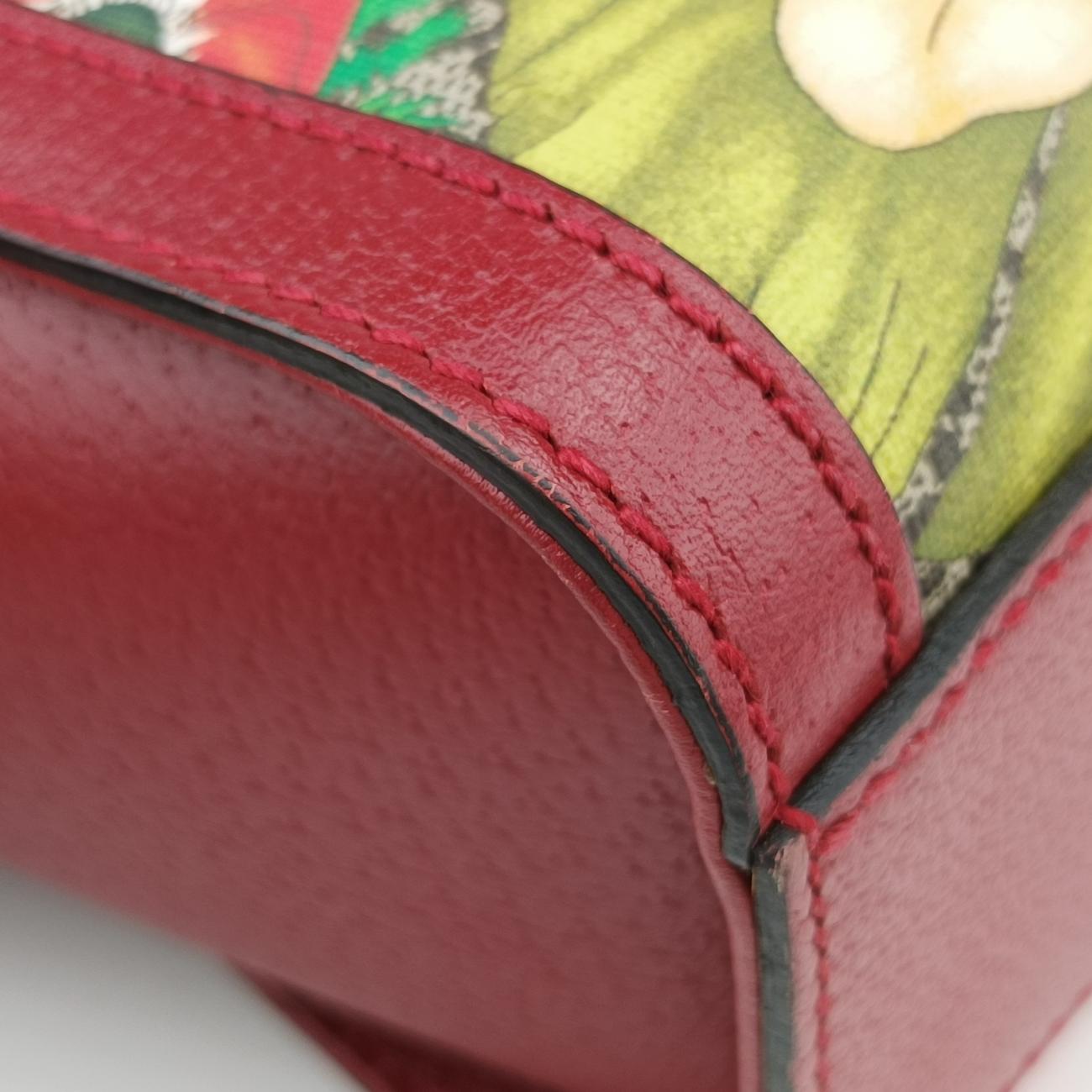 Ophidia Beige×Red×Multicolour PVC coated canvas x leather 547551 H030667230オフィディア ベージュ×レッド×マルチカラー PVCコーティングキャンバス×レザー 547551 H030667230