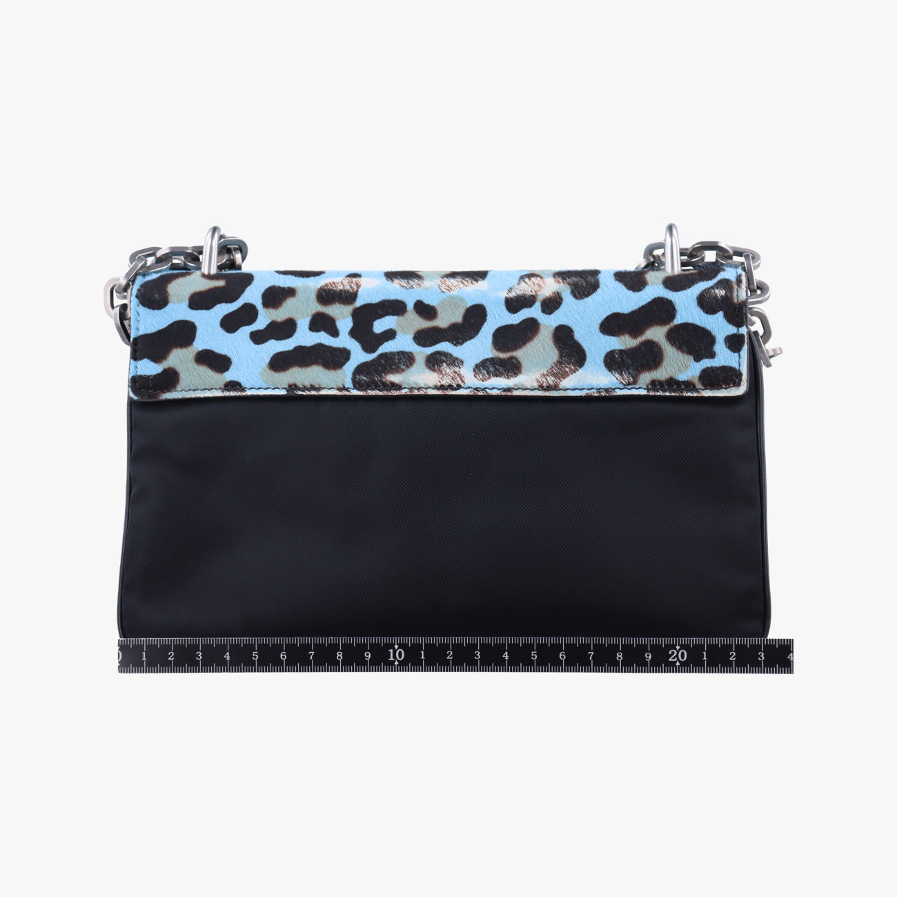 Leopard print Blue x Black x Multicolor ponyhair×nylon 1BD009 117レオパード柄 ブルー×ブラック×マルチカラー ハラコ×ナイロン 1BD009 117