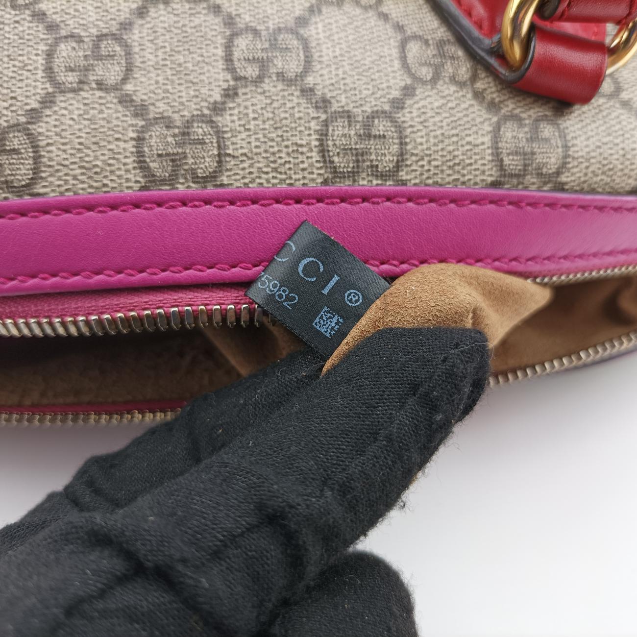 GG SUPREME beige×red×pink PVC coated canvas×Leather 409529 I019475982GGスプリーム ベージュ×レッド×ピンク PVCコーティングキャンバス×レザー 409529 I019475982