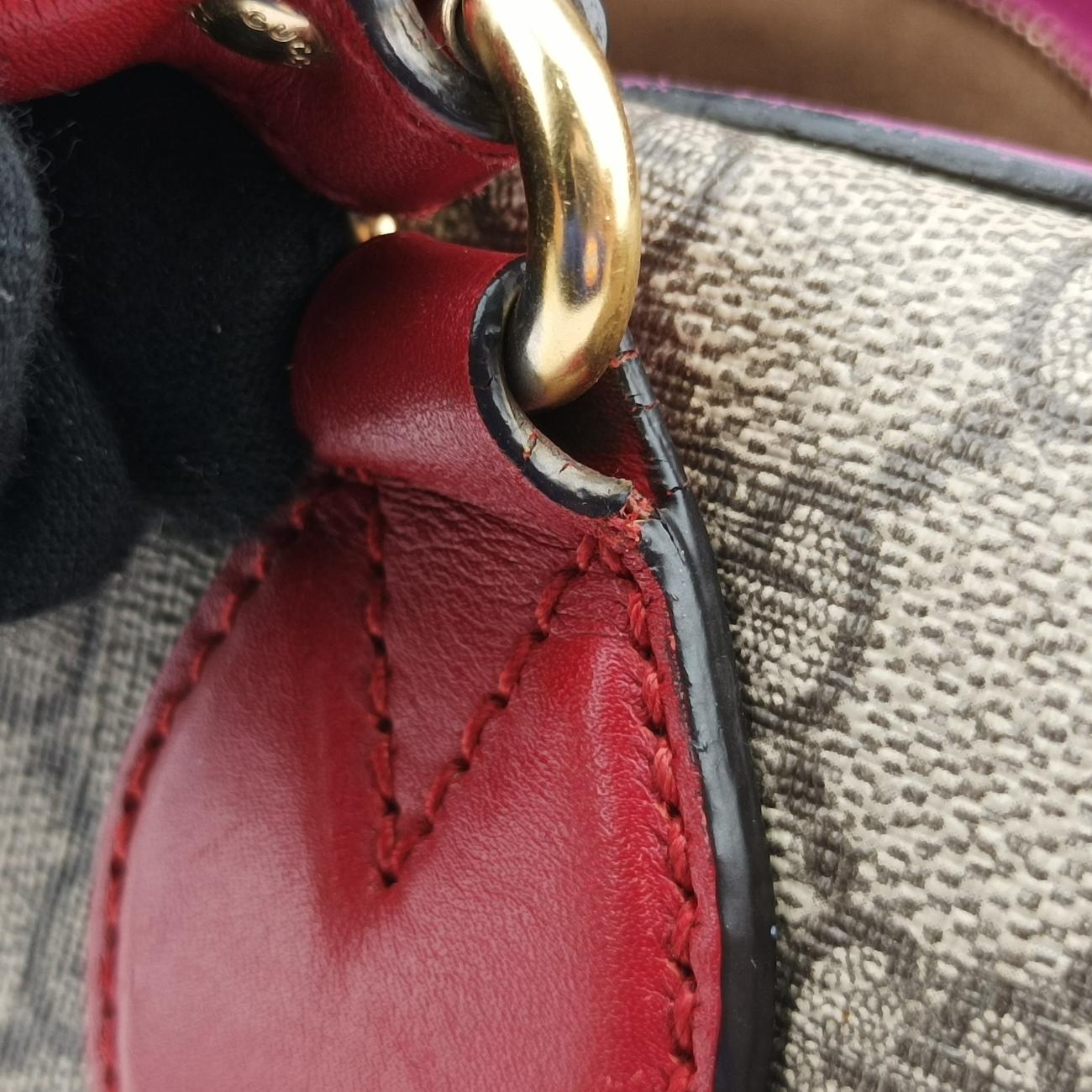 GG SUPREME beige×red×pink PVC coated canvas×Leather 409529 I019475982GGスプリーム ベージュ×レッド×ピンク PVCコーティングキャンバス×レザー 409529 I019475982