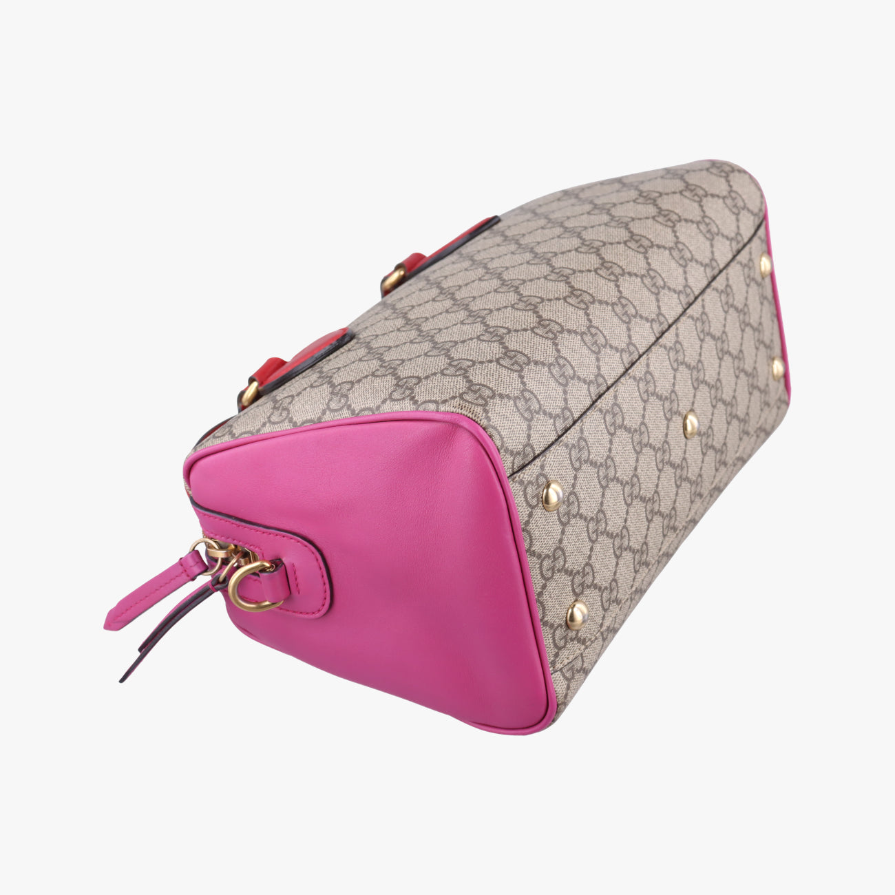 GG SUPREME beige×red×pink PVC coated canvas×Leather 409529 I019475982GGスプリーム ベージュ×レッド×ピンク PVCコーティングキャンバス×レザー 409529 I019475982