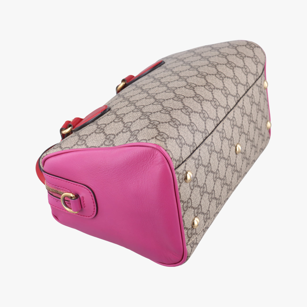 GG SUPREME beige×red×pink PVC coated canvas×Leather 409529 I019475982GGスプリーム ベージュ×レッド×ピンク PVCコーティングキャンバス×レザー 409529 I019475982