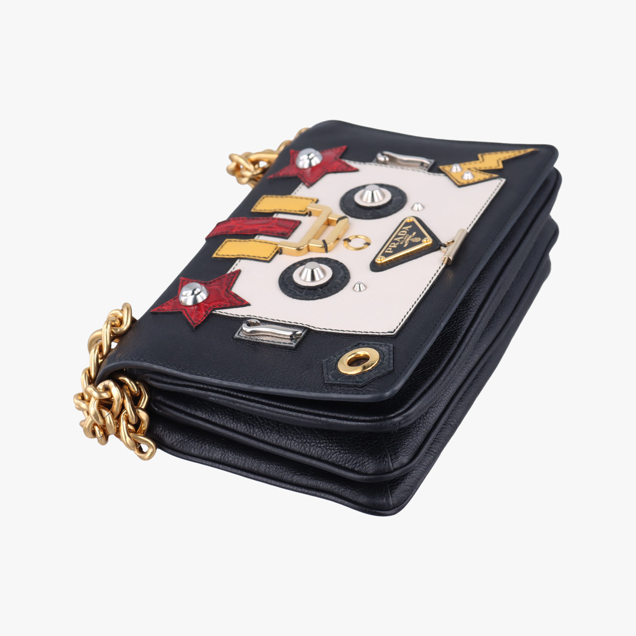 Robot Flap Black×Multicolour Leather 1BD055 117 Gロボットフラップ ブラック×マルチカラー レザー 1BD055 117 G