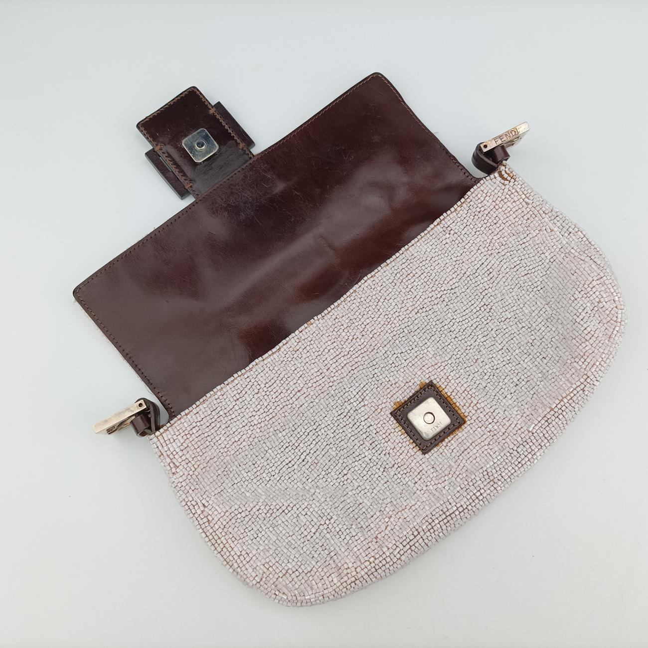 Baguette White×Brown Beaded Lot number unknownマンマバケット ホワイト×ブラウン ビーズ 製番不明