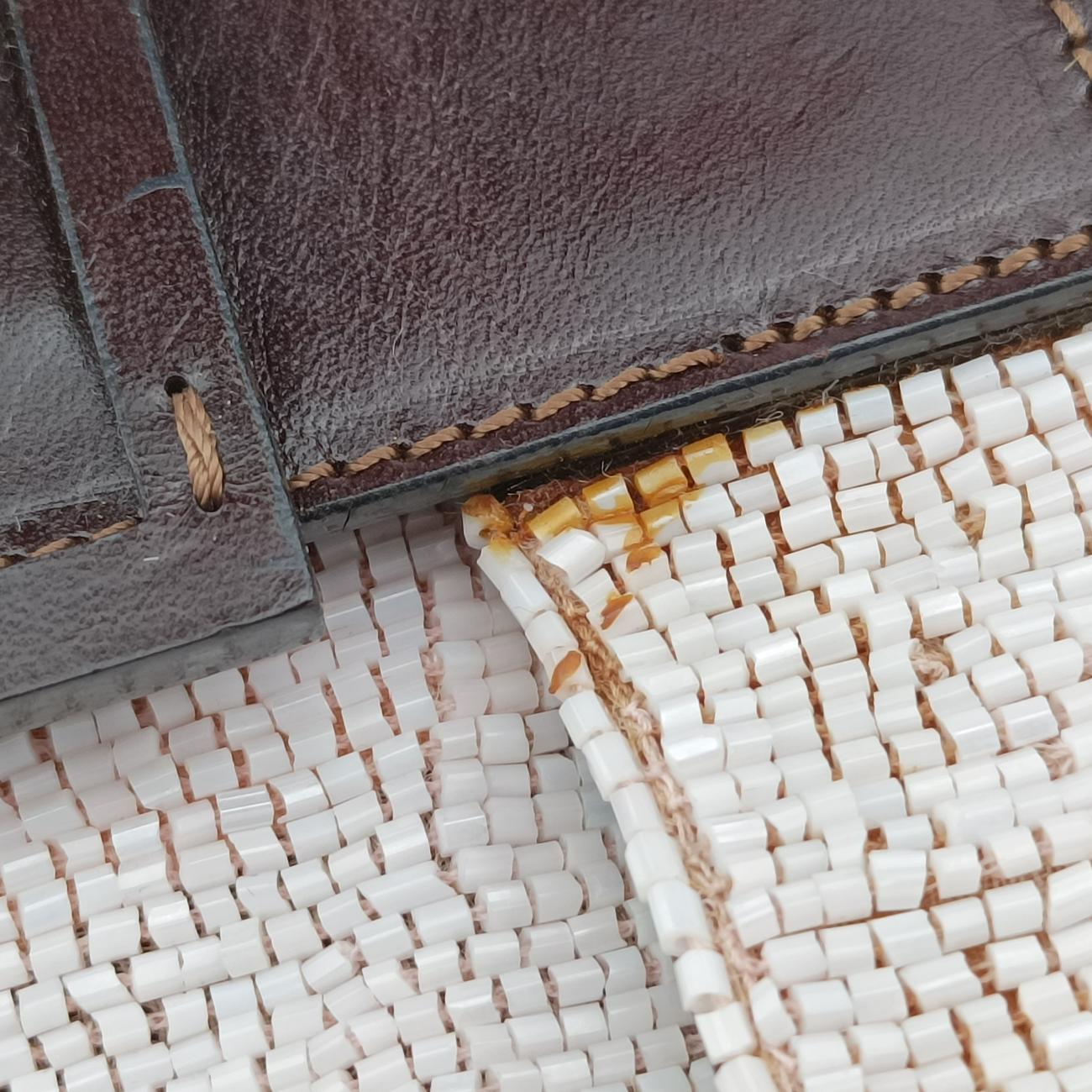 Baguette White×Brown Beaded Lot number unknownマンマバケット ホワイト×ブラウン ビーズ 製番不明