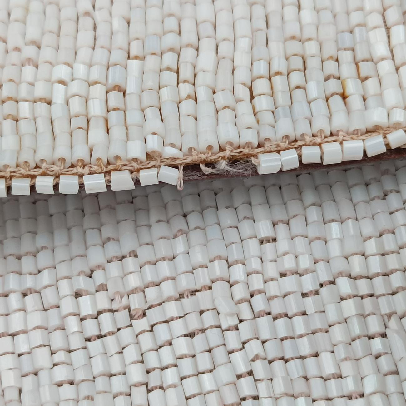 Baguette White×Brown Beaded Lot number unknownマンマバケット ホワイト×ブラウン ビーズ 製番不明