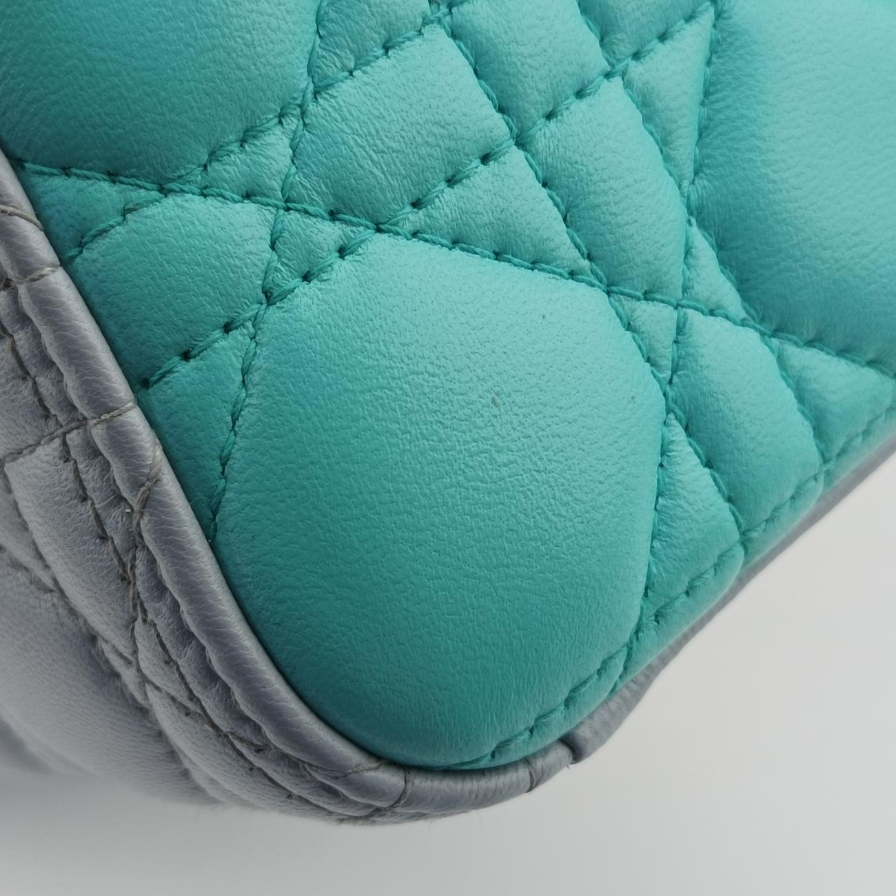 Lady Dior Blue x Light Blue lambskin 15-BO-0163レディディオール ブルー×ライトブルー ラムスキン 15-BO-0163