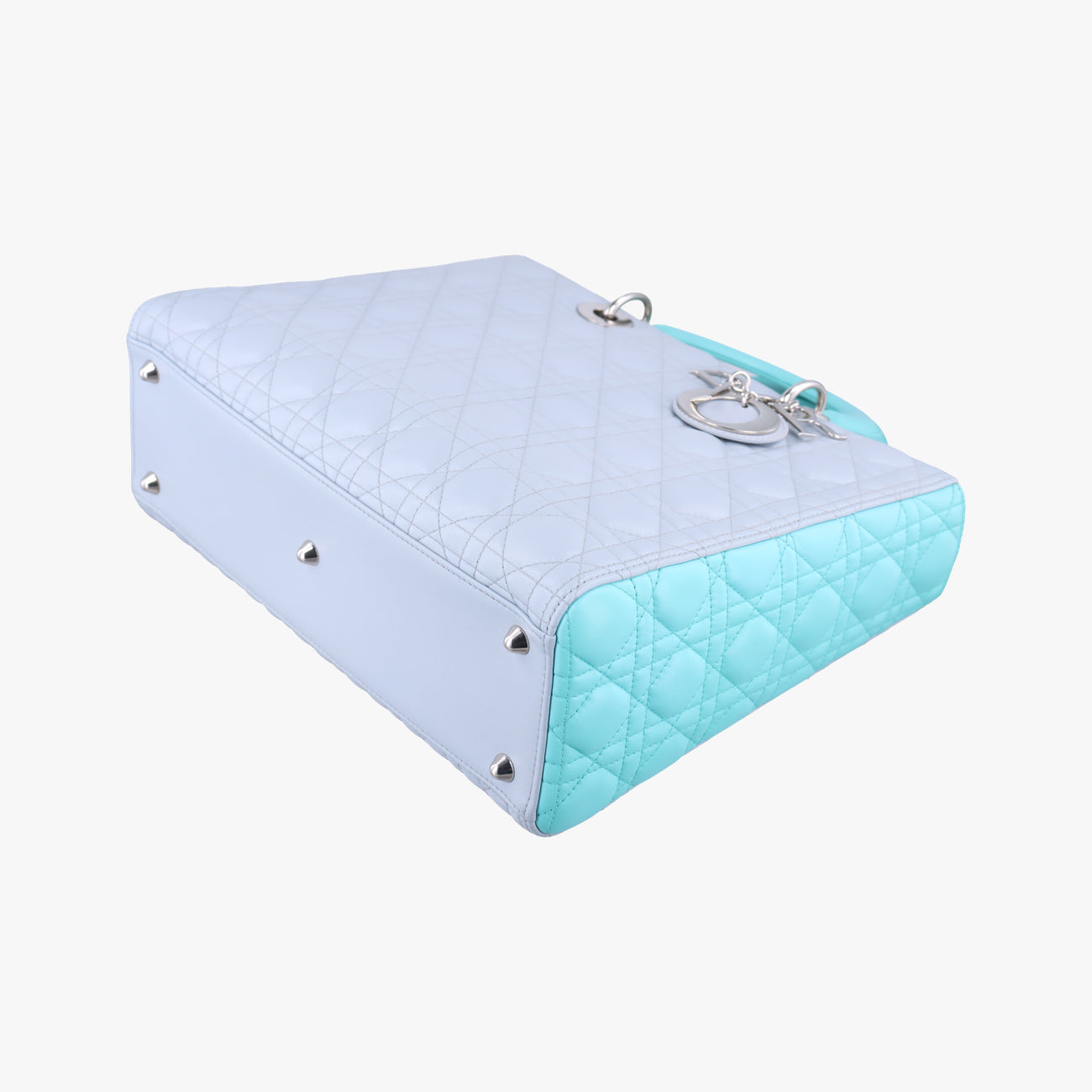 Lady Dior Blue x Light Blue lambskin 15-BO-0163レディディオール ブルー×ライトブルー ラムスキン 15-BO-0163