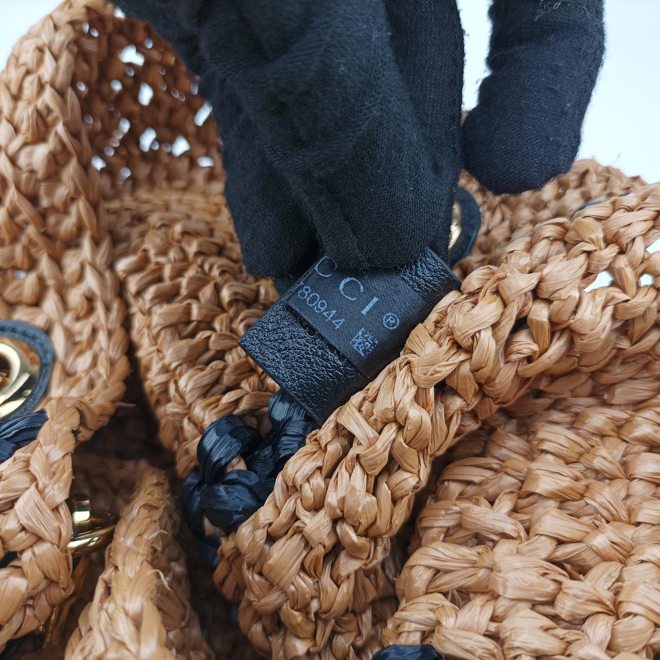 GG Marmont Yellow×Black straw 574432 H028780944GGマーモント イエロー×ブラック ストロー 574432 H028780944