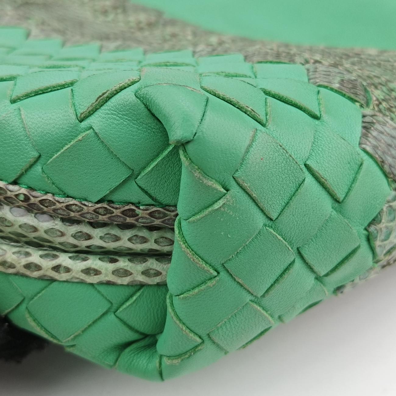 Intrecciato Green Leather×snakeskin B02498862Qイントレチャート グリーン レザー×ヘビ革 B02498862Q