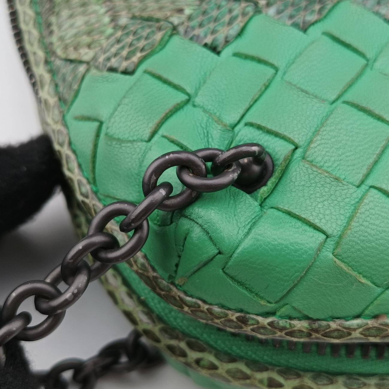 Intrecciato Green Leather×snakeskin B02498862Qイントレチャート グリーン レザー×ヘビ革 B02498862Q