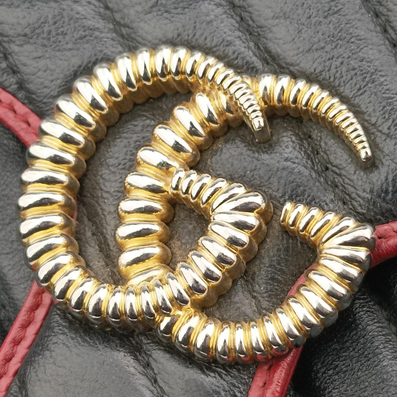 GG Marmont Black×red Leather 443497 F029673235GGマーモント ブラック×レッド レザー 443497 F029673235