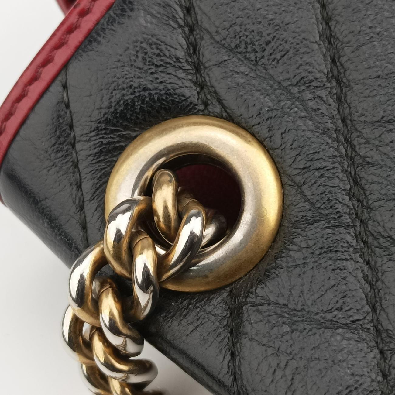 GG Marmont Black×red Leather 443497 F029673235GGマーモント ブラック×レッド レザー 443497 F029673235