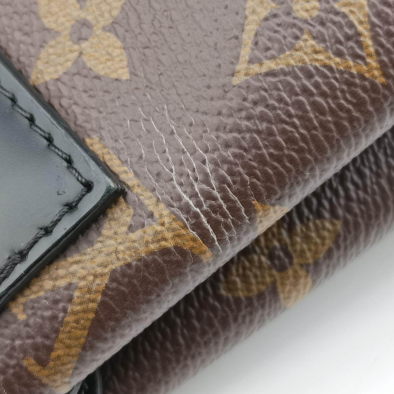 One-handle Flap MM brown×black Monogram Canvas×calf leather M43125 FL0187ワンハンドルフラップMM モノグラム/ブラウン系×ブラック モノグラムキャンバス×カーフレザー M43125 FL0187