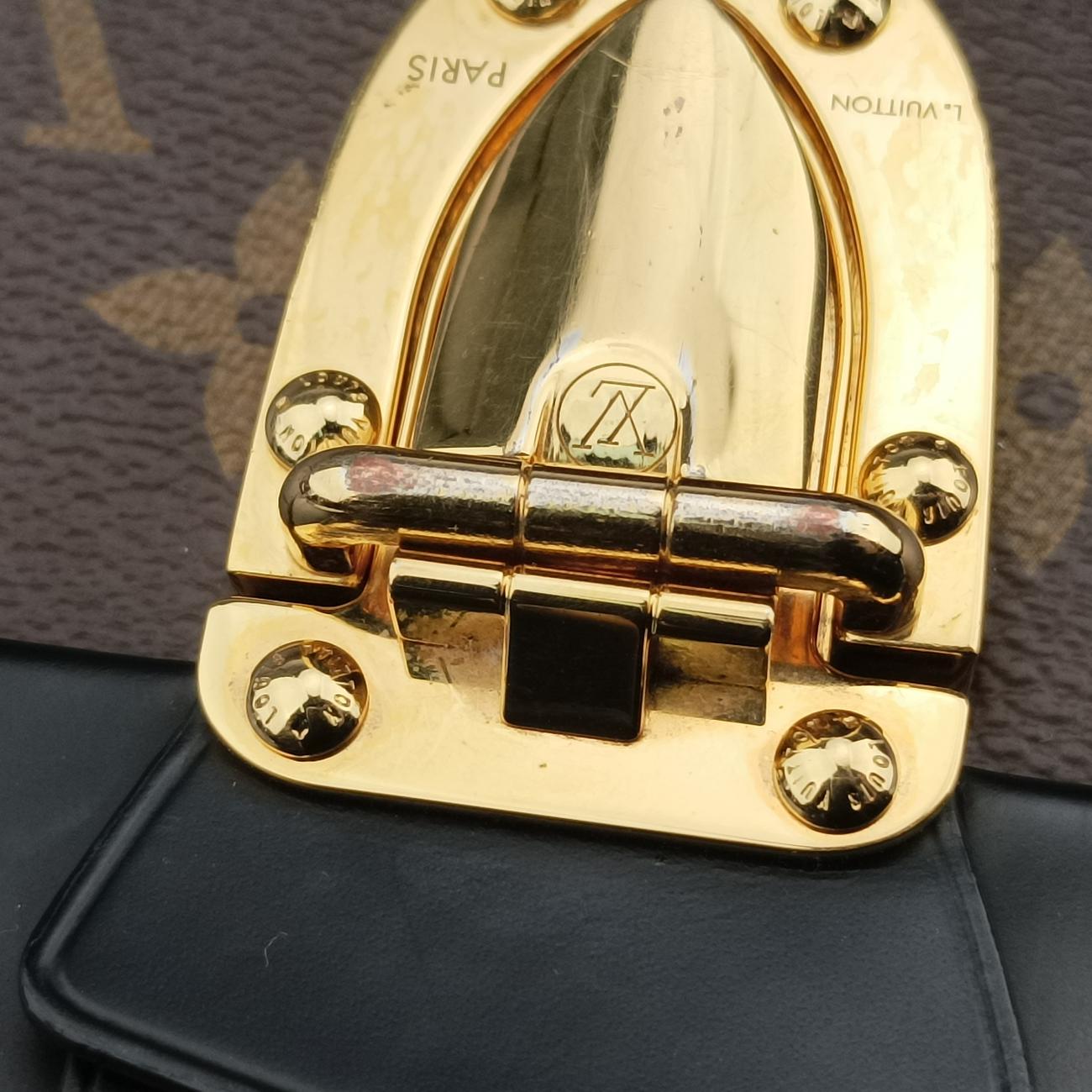 One-handle Flap MM brown×black Monogram Canvas×calf leather M43125 FL0187ワンハンドルフラップMM モノグラム/ブラウン系×ブラック モノグラムキャンバス×カーフレザー M43125 FL0187