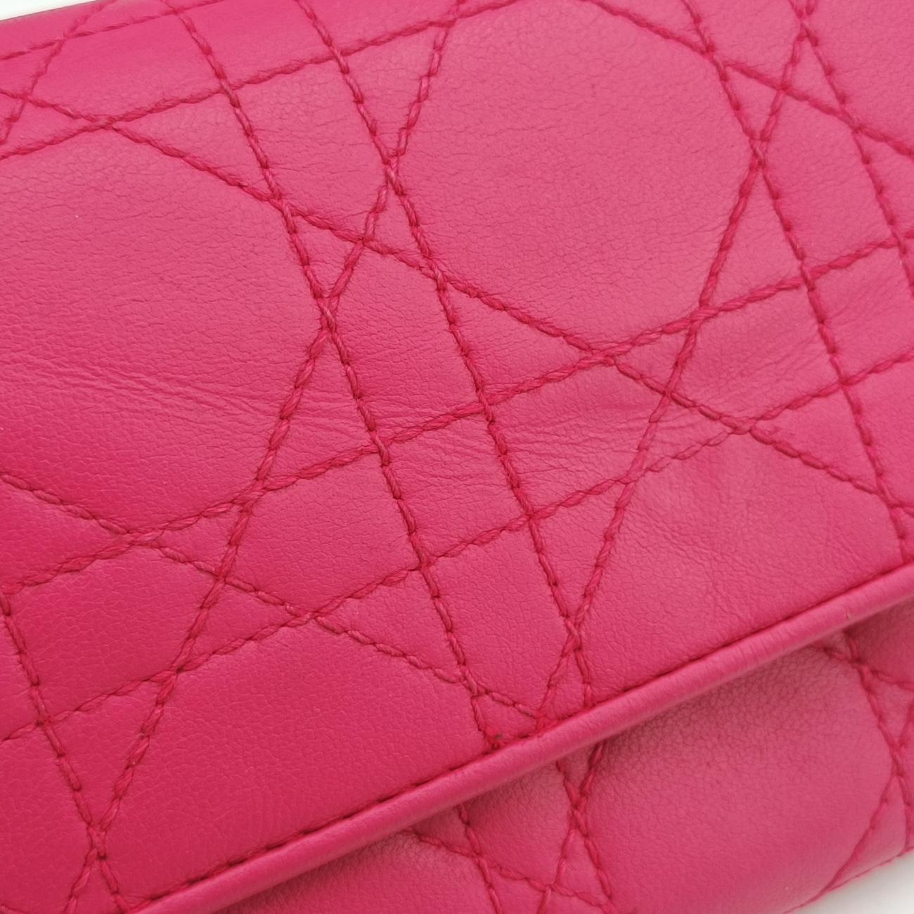 Lady Dior cannage Pink lambskin 02-LU-0172レディディオール カナージュ ピンク ラムスキン 02-LU-0172