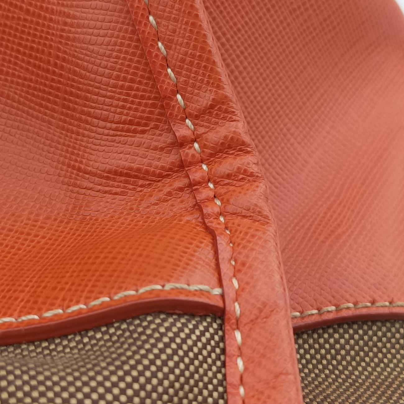 logo jacquard Orange×beige Fabric × SAFFIANO Leather 194ロゴジャガード オレンジ×ベージュ ファブリック×サフィアーノレザー 194