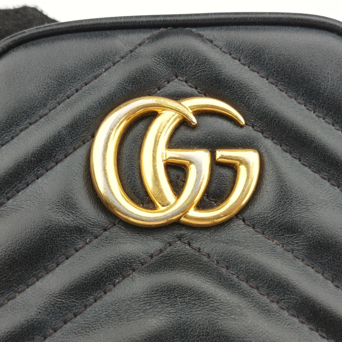 GG Marmont Black Leather 598597 GGマーモント ブラック レザー 598597