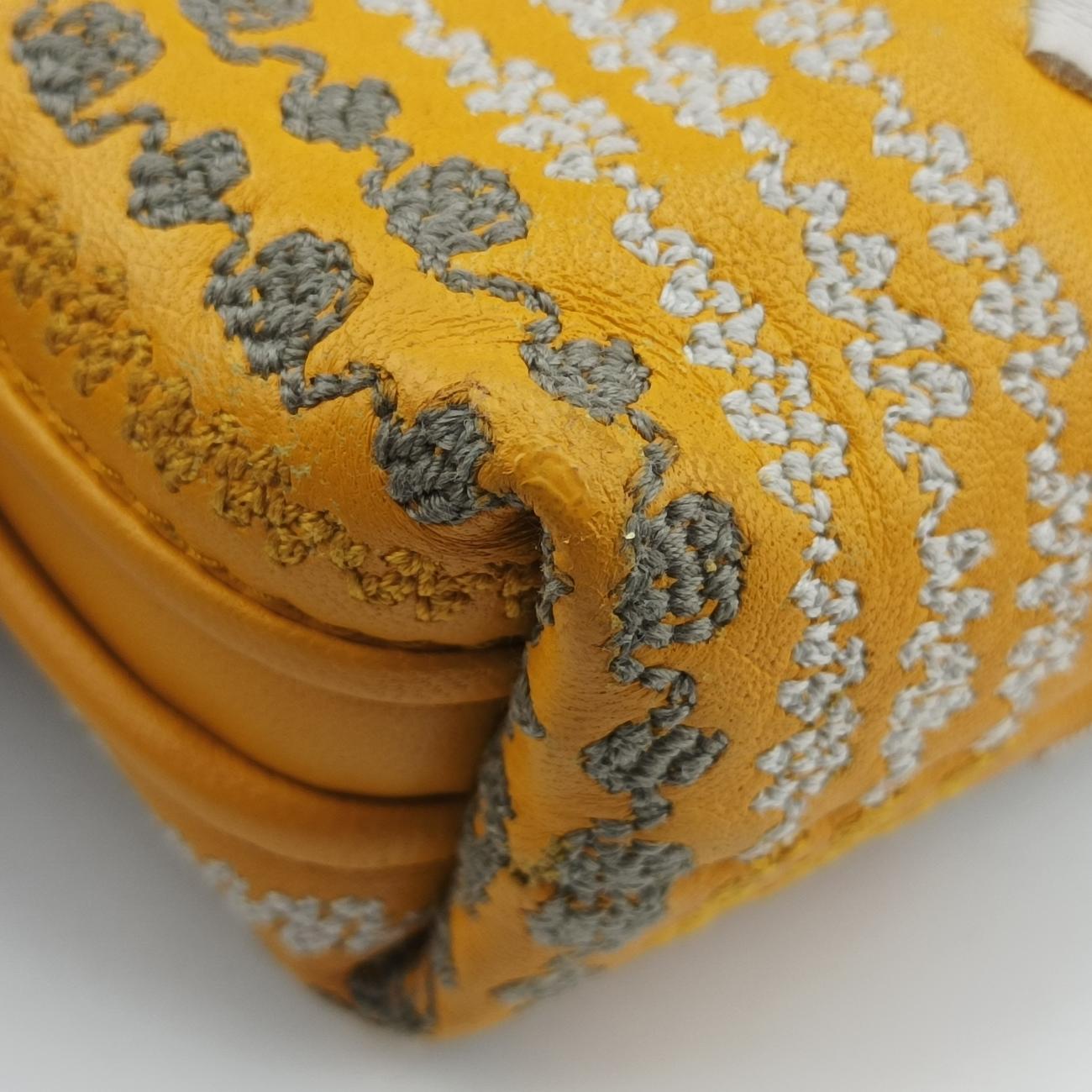 Intrecciato yellow×Multicolour lambskin B07546004Vイントレチャート イエロー×マルチカラー ラムスキン B07546004V