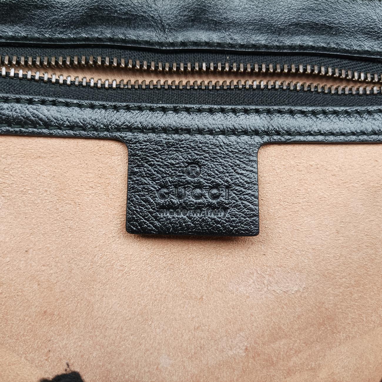 GG Marmont Black x Beige x Red Leather 443497 B029516007GGマーモント ブラック×ベージュ×レッド レザー 443497 B029516007