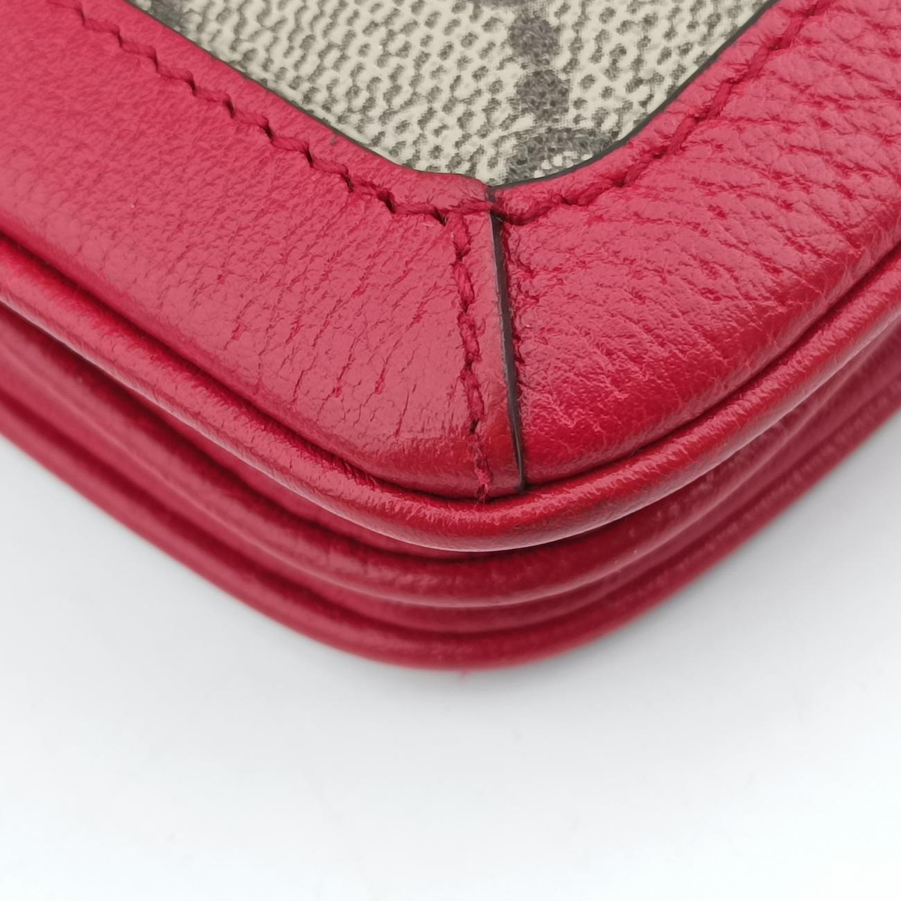 Queen Margaret Beige×Red×Multicolour PVC coated canvas×Leather 524356 I024818155クイーン マーガレット ベージュ×レッド×マルチカラー PVCコーティングキャンバス×レザー 524356 I024818155