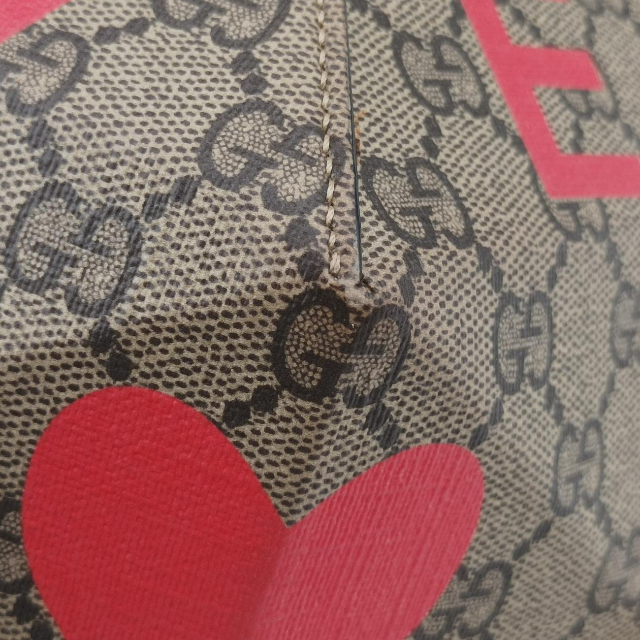 heart Brown×Red PVC coated canvas 678131 G036832647ハート ブラウン×レッド PVCコーティングキャンバス 678131 G036832647