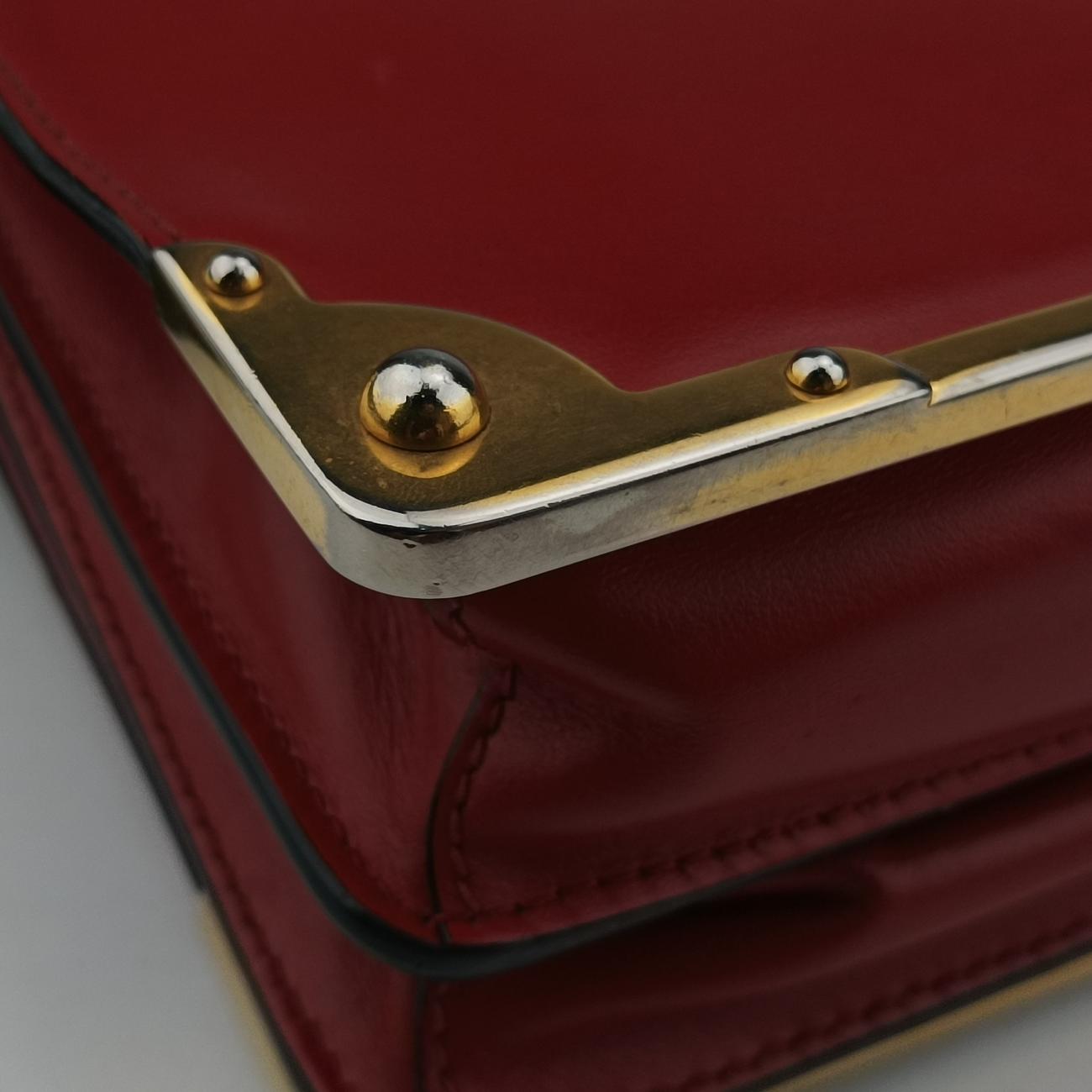 Cahier Red x Black Leather 1BD045 25 Pカイエ レッド×ブラック レザー×サフィアーノレザー 1BD045 25 P