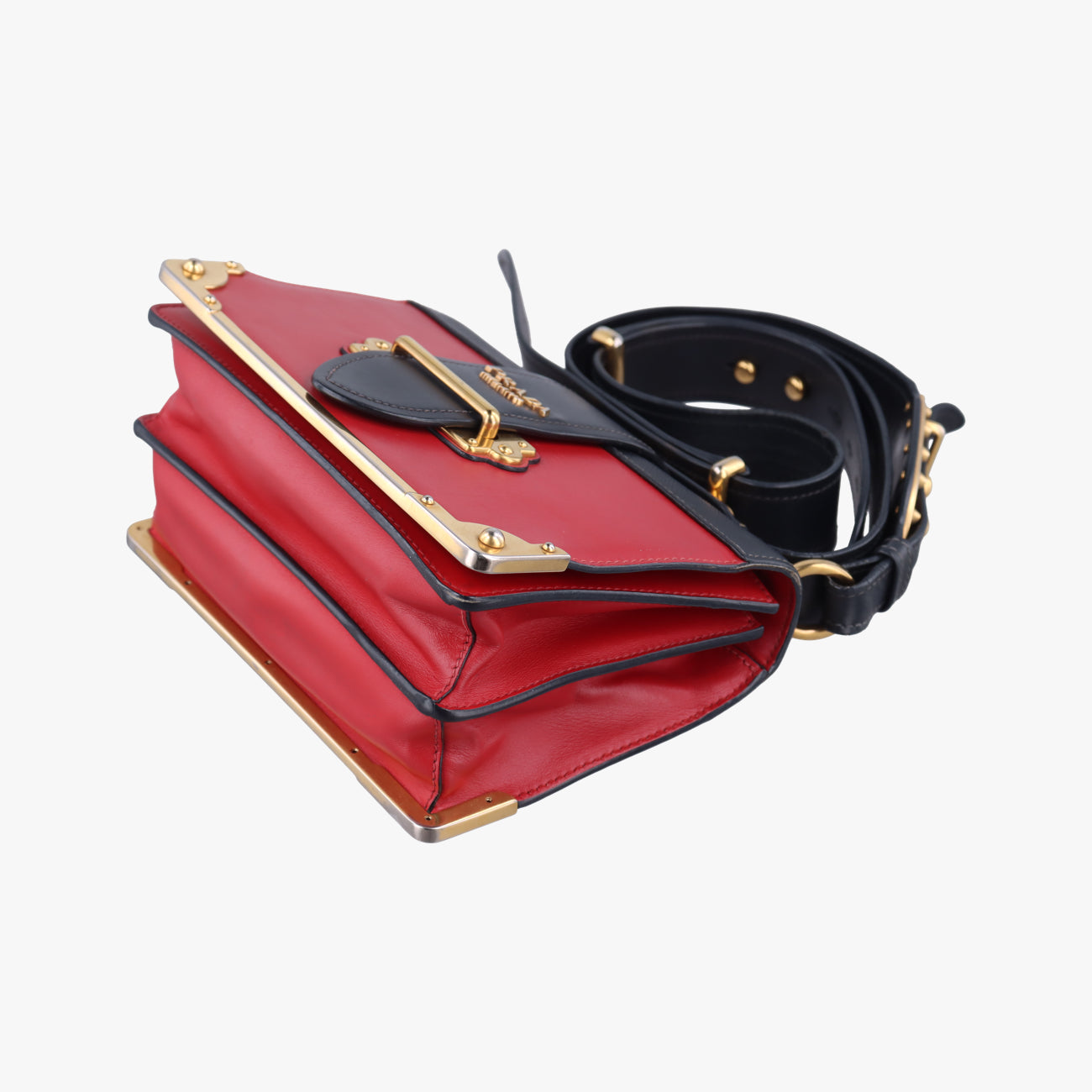 Cahier Red x Black Leather 1BD045 25 Pカイエ レッド×ブラック レザー×サフィアーノレザー 1BD045 25 P