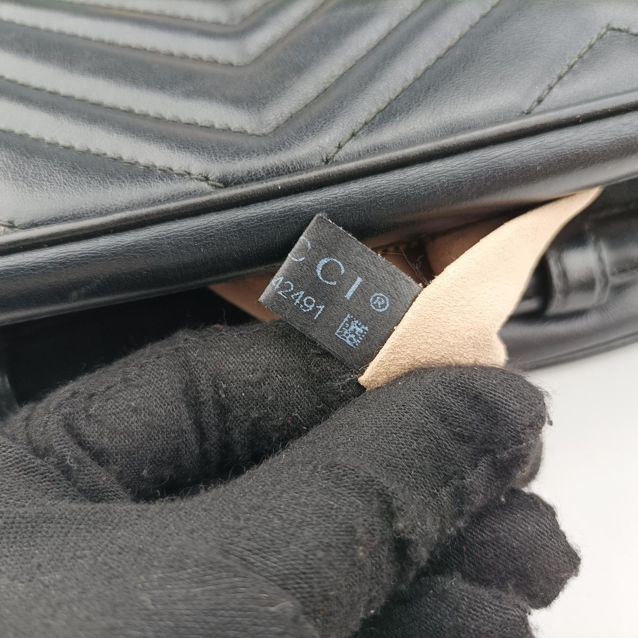 GG Marmont Black Leather 498100 A025542491GGマーモント ブラック レザー 498100 A025542491