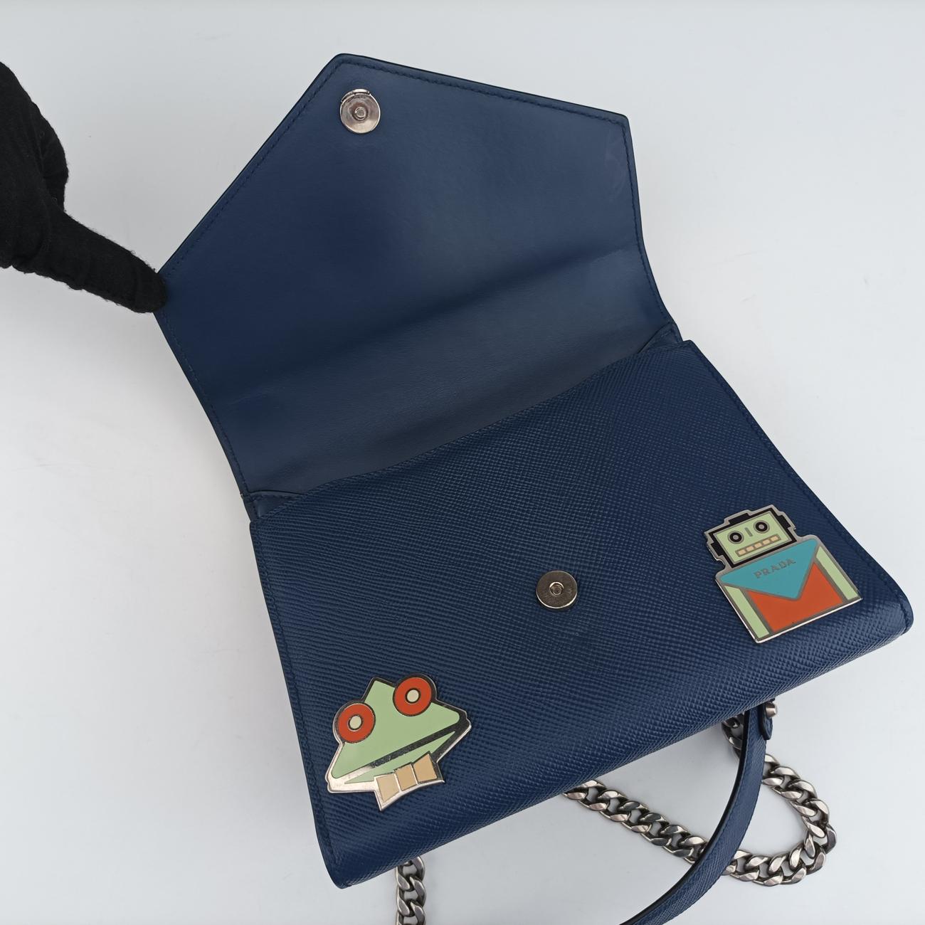 Monochrome Robot blue×Multicolour SAFFIANO Leather 1BD127 7/Dモノクローム ロボット ブルー×マルチカラー サフィアーノレザー 1BD127 7/D