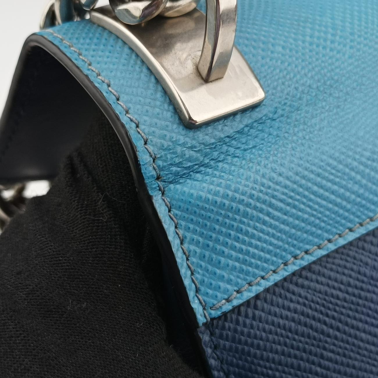 Monochrome Robot blue×Multicolour SAFFIANO Leather 1BD127 7/Dモノクローム ロボット ブルー×マルチカラー サフィアーノレザー 1BD127 7/D