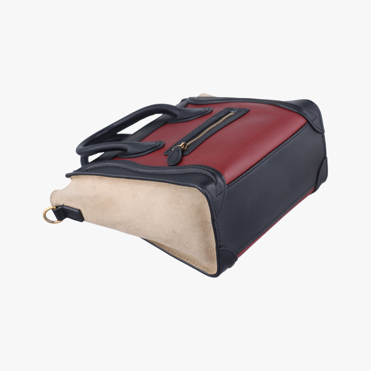 luggage nano shopper Black x Beige xBurgundy Leather x suede S-ZP-0102ラゲージナノショッパー ブラック×ベージュ×ワインレッド レザー×スエード S-ZP-0102