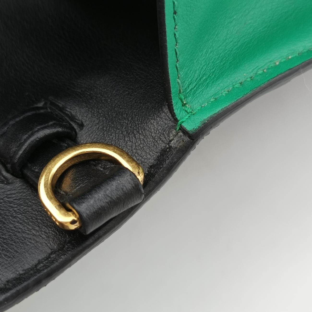 Floral Print Plex Metal Ribbon Green×Black×Multicolour Leather 7/Dフローラル プリント プレックス メタル リボン グリーン×ブラック×マルチカラー レザー 7/D