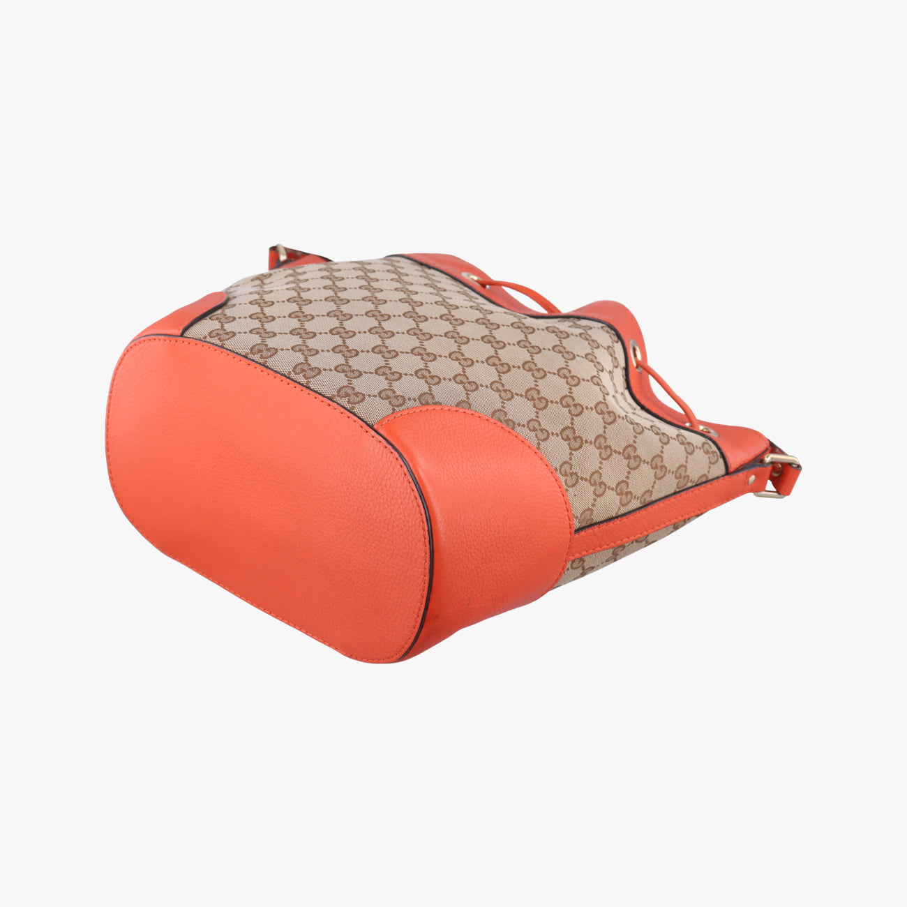 Drawstring Bucket Orange×beige canvas x leather 388703 C018796146ドローストリング バケット オレンジ×ベージュ キャンバス×レザー 388703 C018796146