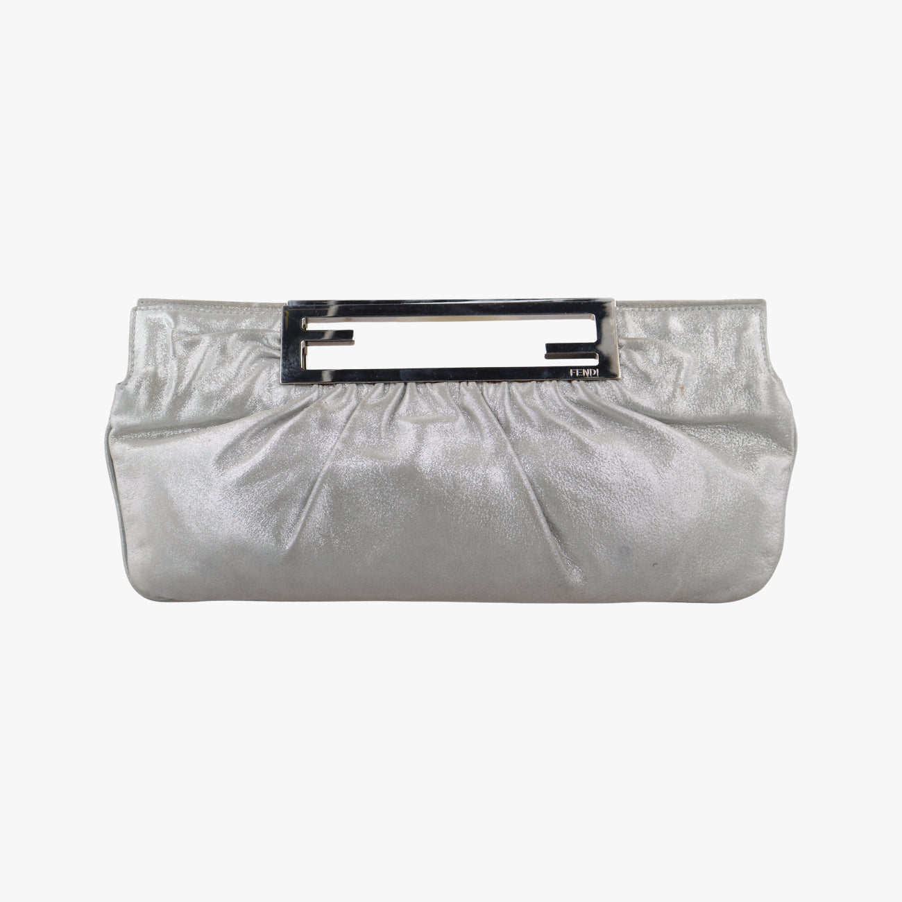 Logo Clutch Silver Leather 8BP041 2258~8BP041~BKL~098ロゴクラッチ シルバー レザー 8BP041 2258~8BP041~BKL~098