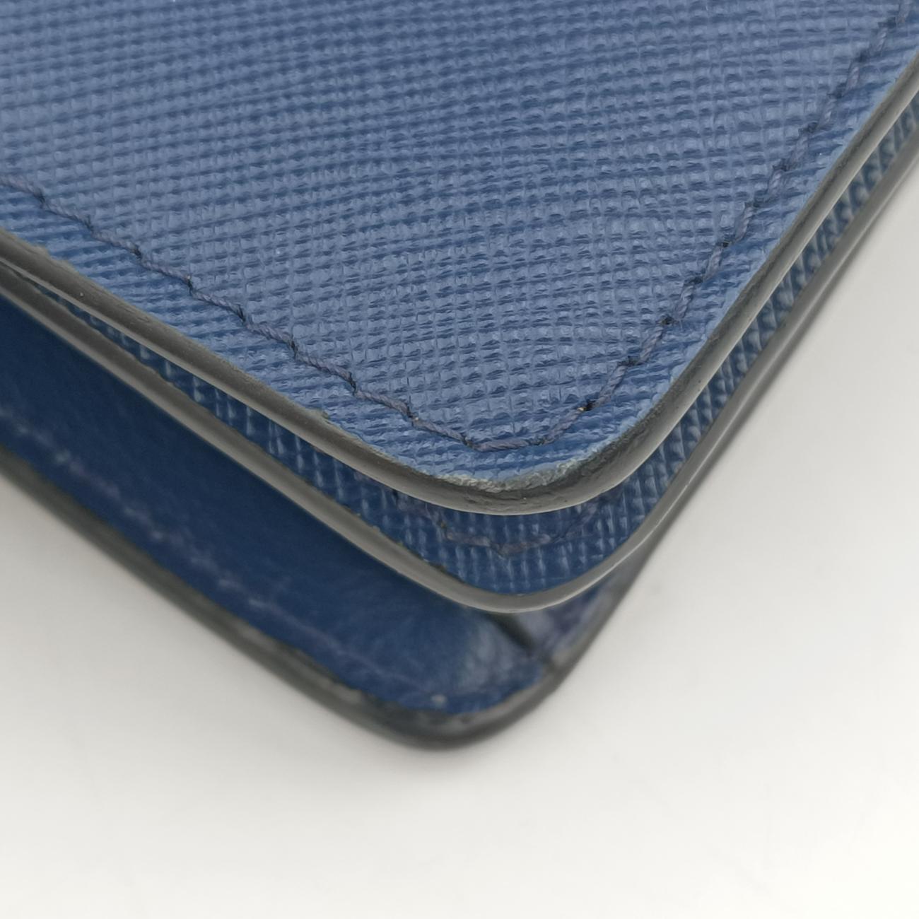 milano logo Blue Saffiano Leather 1BP012 204ミラノロゴ ブルー サフィアーノレザー 1BP012 204