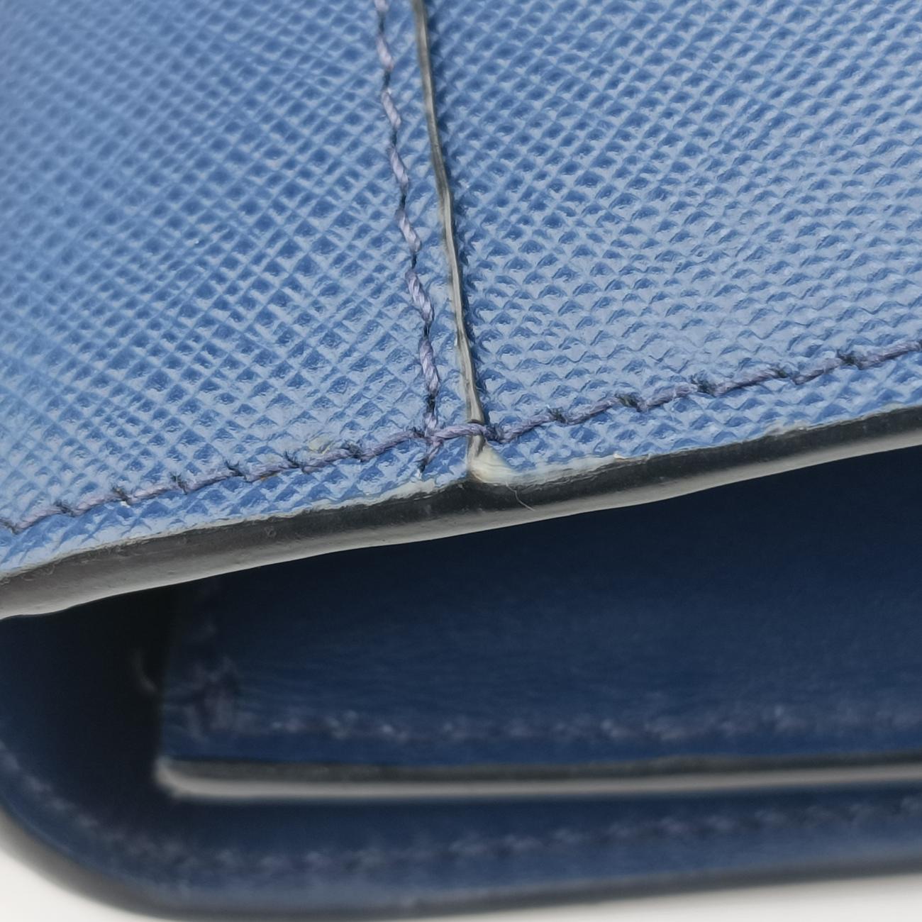 milano logo Blue Saffiano Leather 1BP012 204ミラノロゴ ブルー サフィアーノレザー 1BP012 204