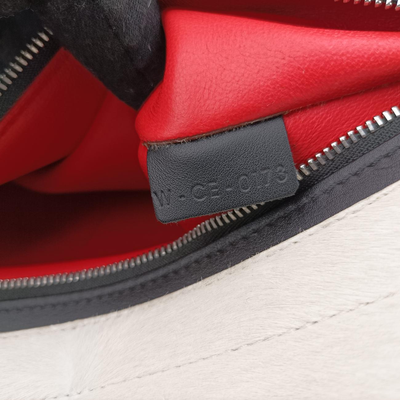 Trapèze Red x Black x White Leather x Ponyhair W-CE-0173トラペーズ レッド×ブラック×ホワイト レザー×ハラコ W-CE-0173