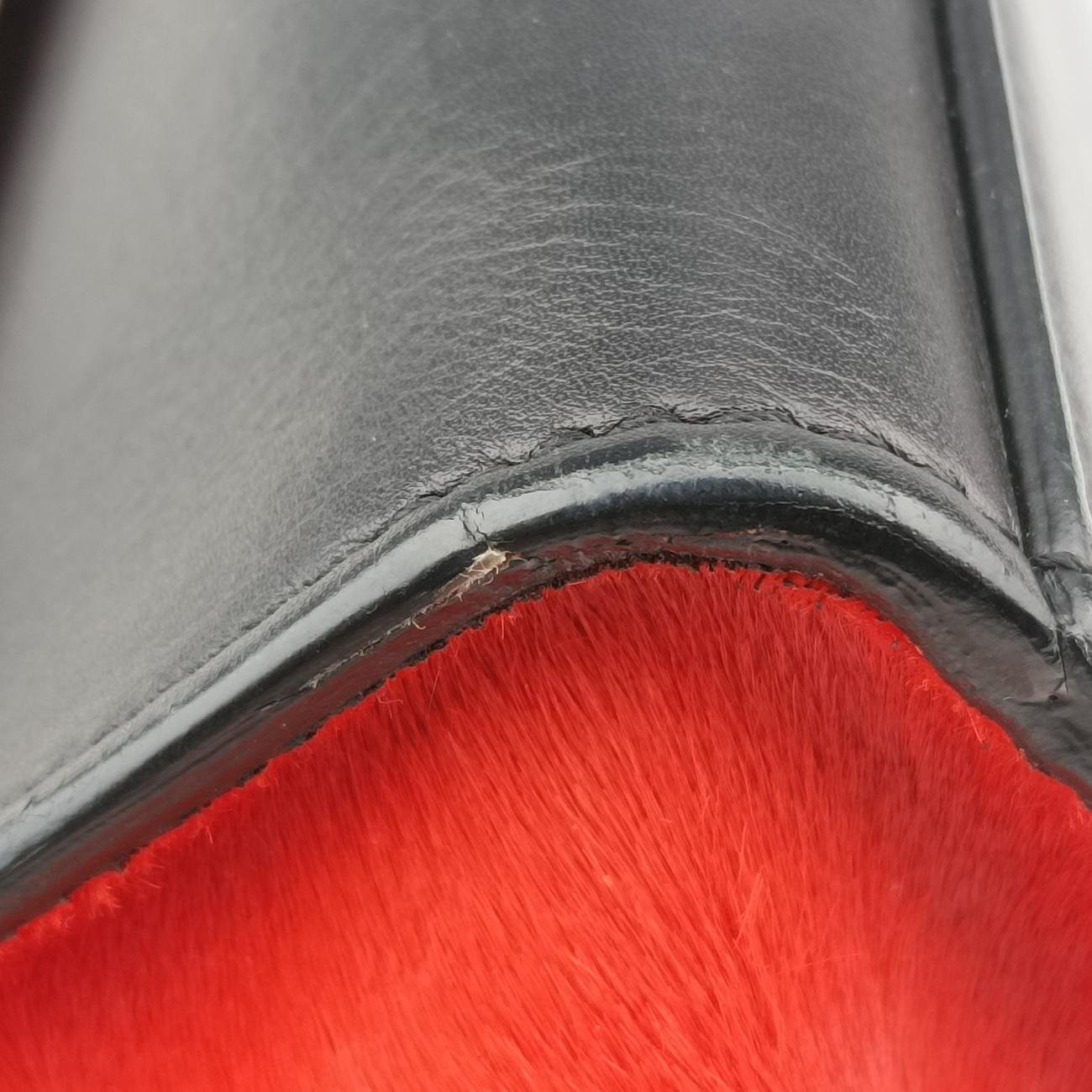 Trapèze Red x Black x White Leather x Ponyhair W-CE-0173トラペーズ レッド×ブラック×ホワイト レザー×ハラコ W-CE-0173